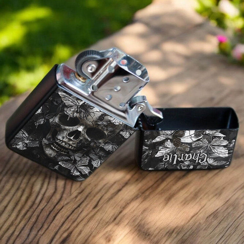 Customized Butterfly Skull-Designed Personal Lighter