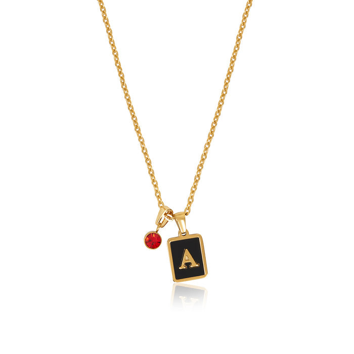Personalized Initial Birthstone Necklace For Woman