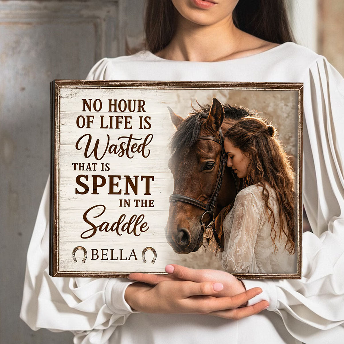 Horse Girl Personalized Canvas Poster Custom Name Equestrian Quote Gift For Horse Lovers