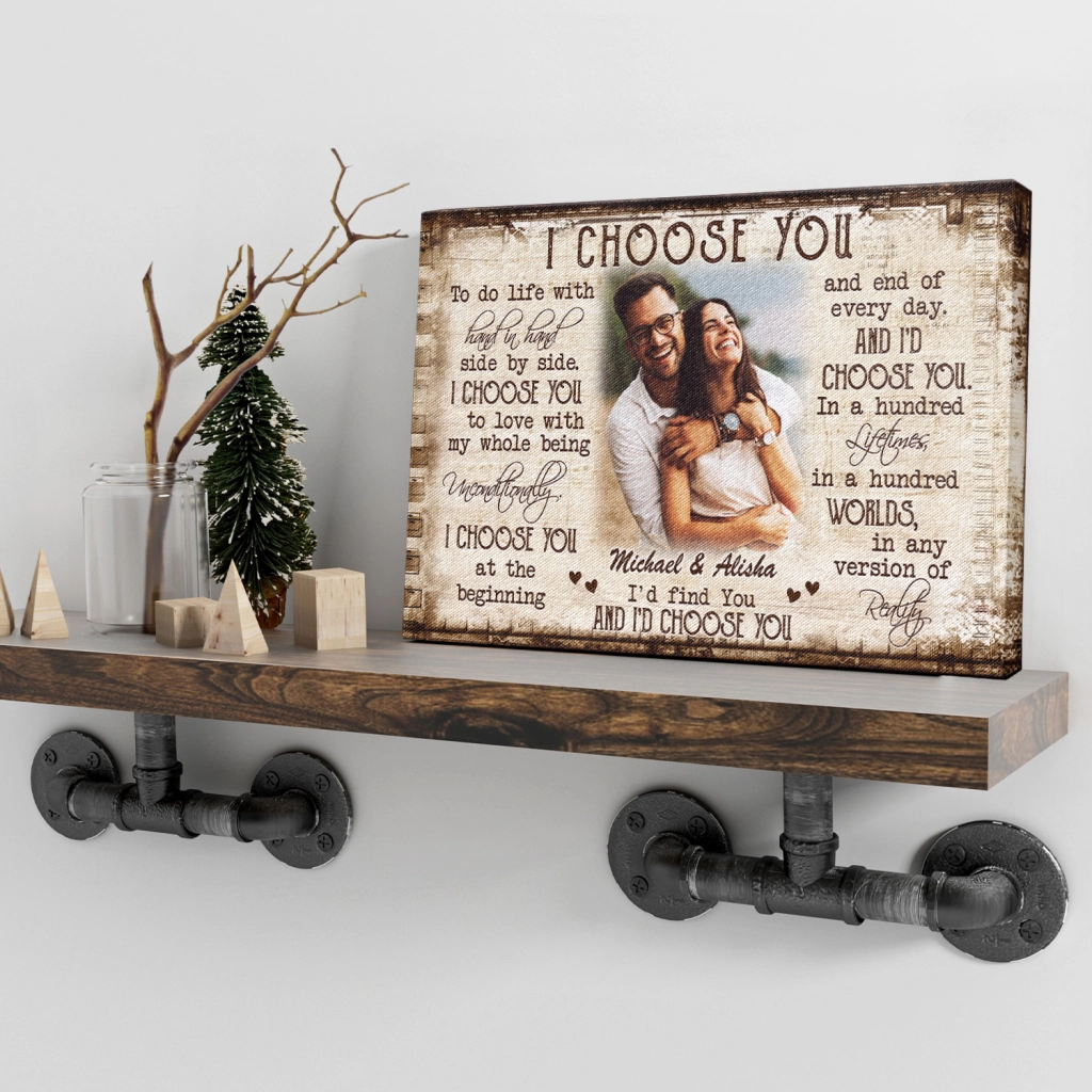 I Choose You Couple Personalized Canvas Poster, Anniversary Gift, Valentine's Day Gifts
