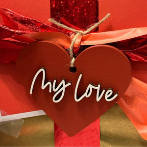 Personalized Brand Name Wooden heart tag,Gift tag,tag basket Tag for Valentine's Day