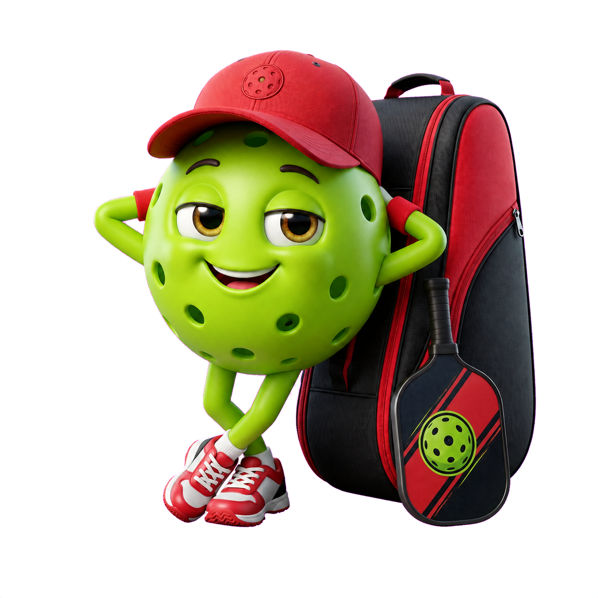 Pickleball Mascot With Sports Bag Ornament - Personalized Gift for Pickleball Enthusiasts