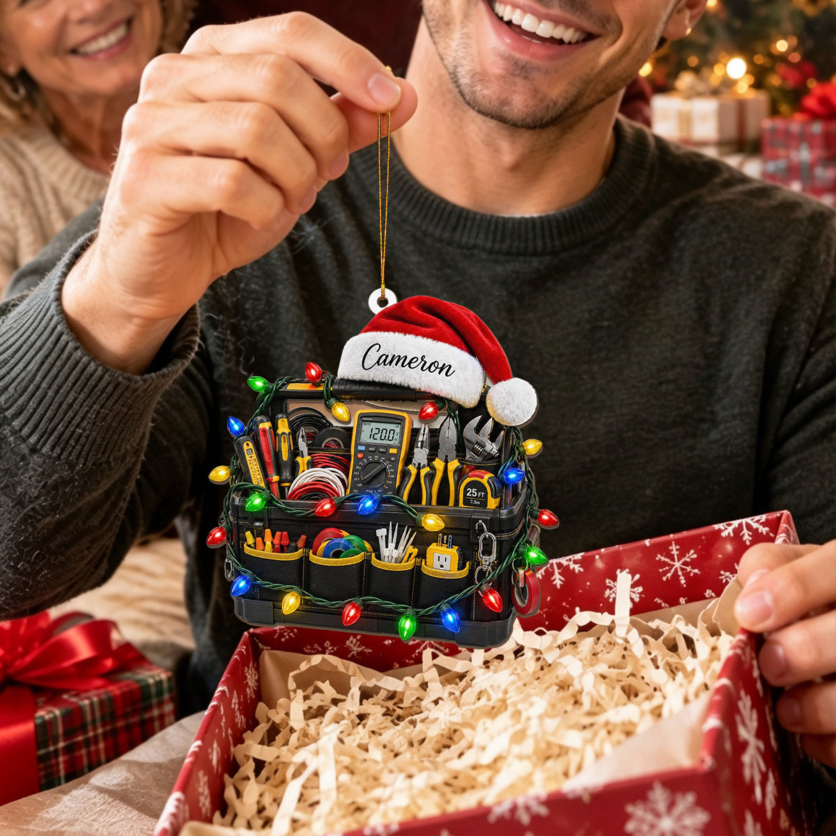 Personalized Electrician Tool Bag Christmas Ornament – Electrician Gift
