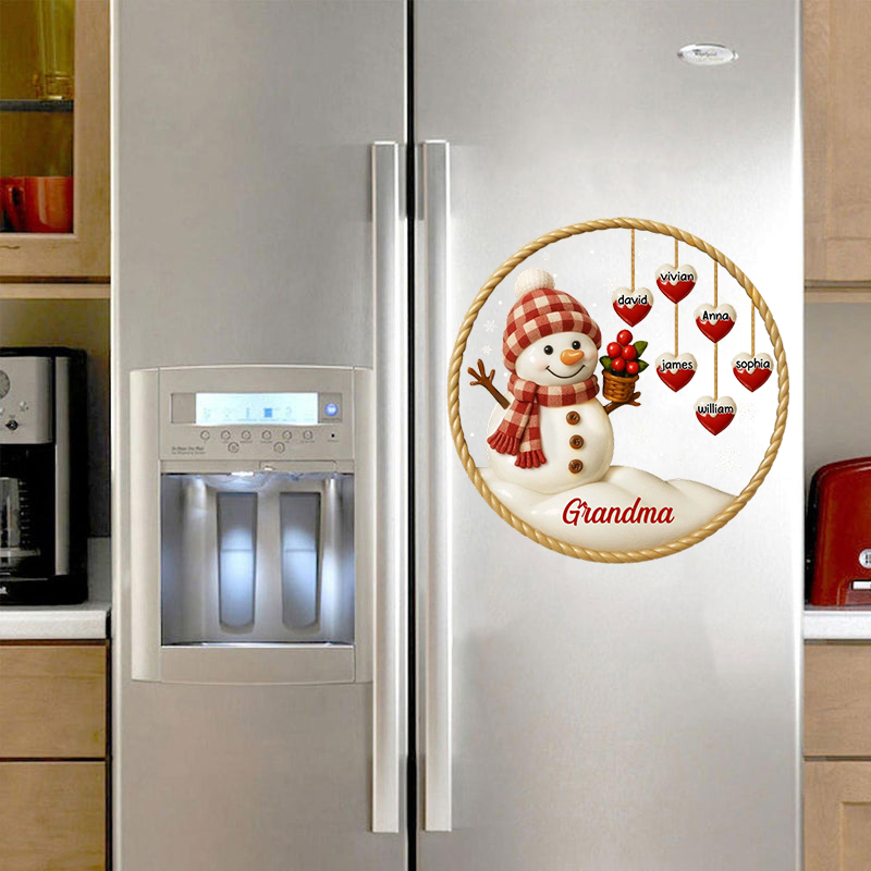 Snowman and Hearts Personalized Decal For Family