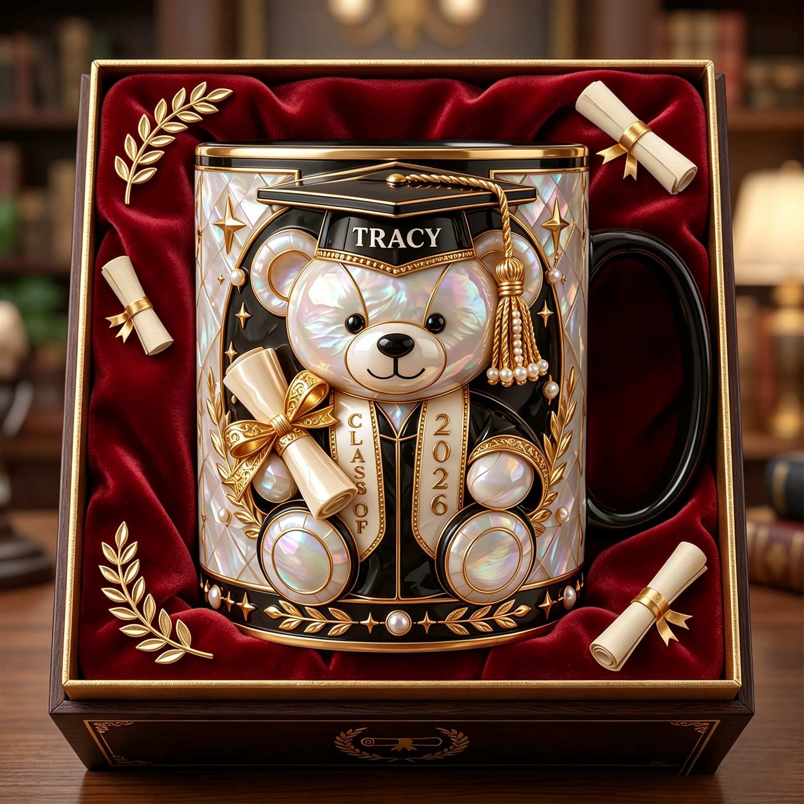 Lovely Bear 3D Effect Coffee Mug - Personalized Graduation Gift