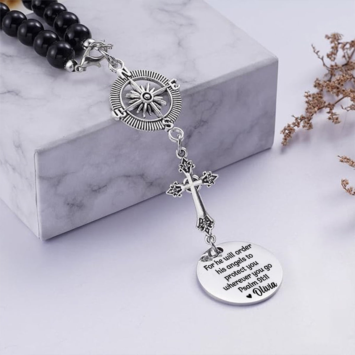Carry A Piece Of You - Family Personalized Custom Cross Car Charm