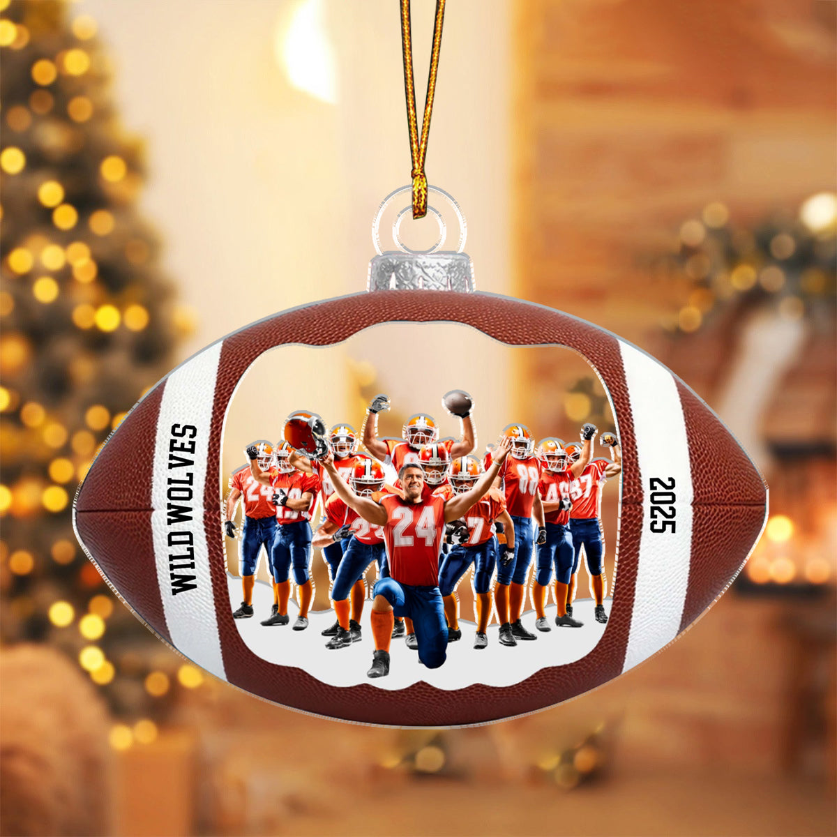 Capture Your Football Moments - Photo Personalized American Football Acrylic Ornament