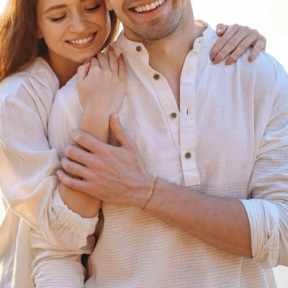 Custom Dad Bracelet With Kids Name, Family Name Bracelet