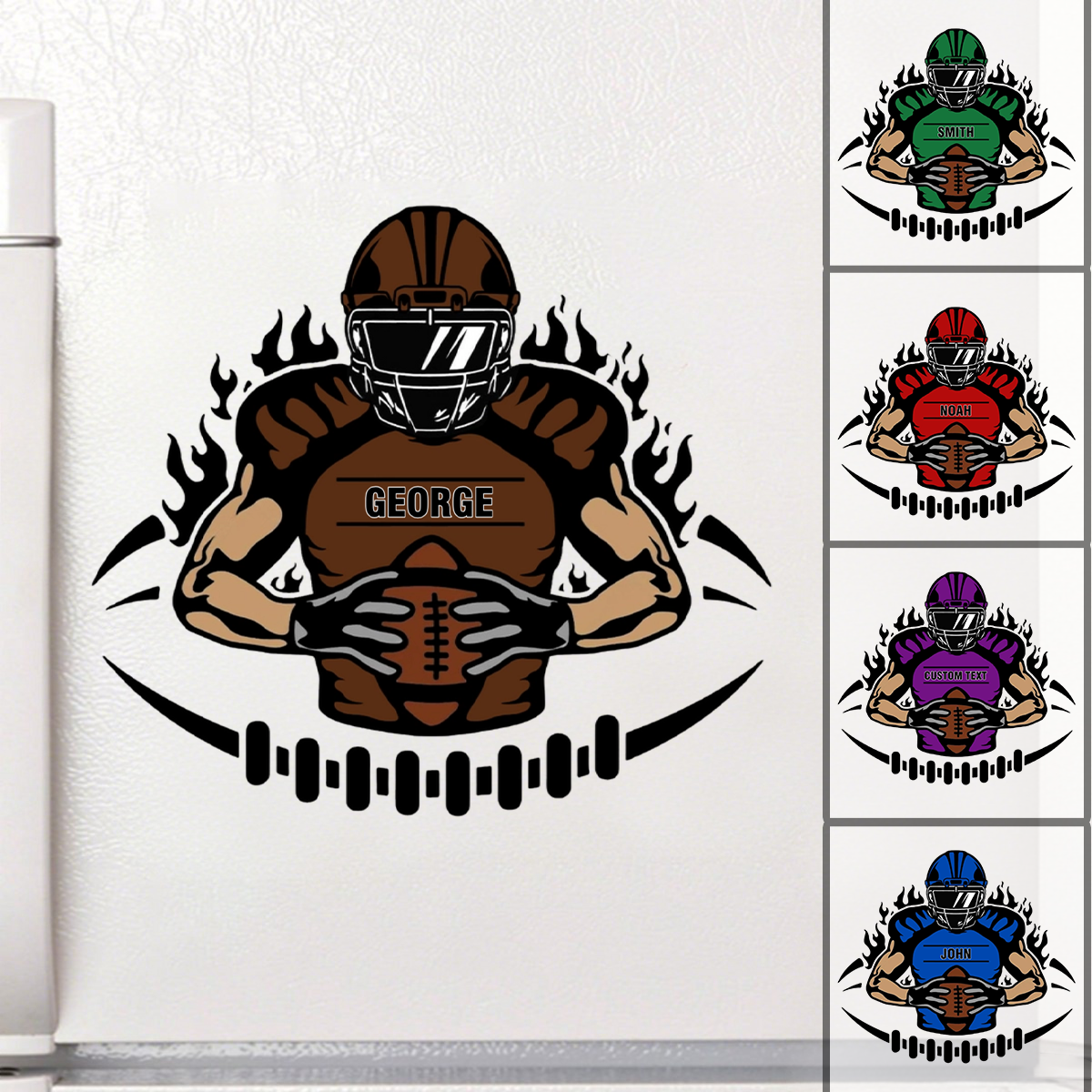 Custom Name Personalized Football Player Sticker/Decal