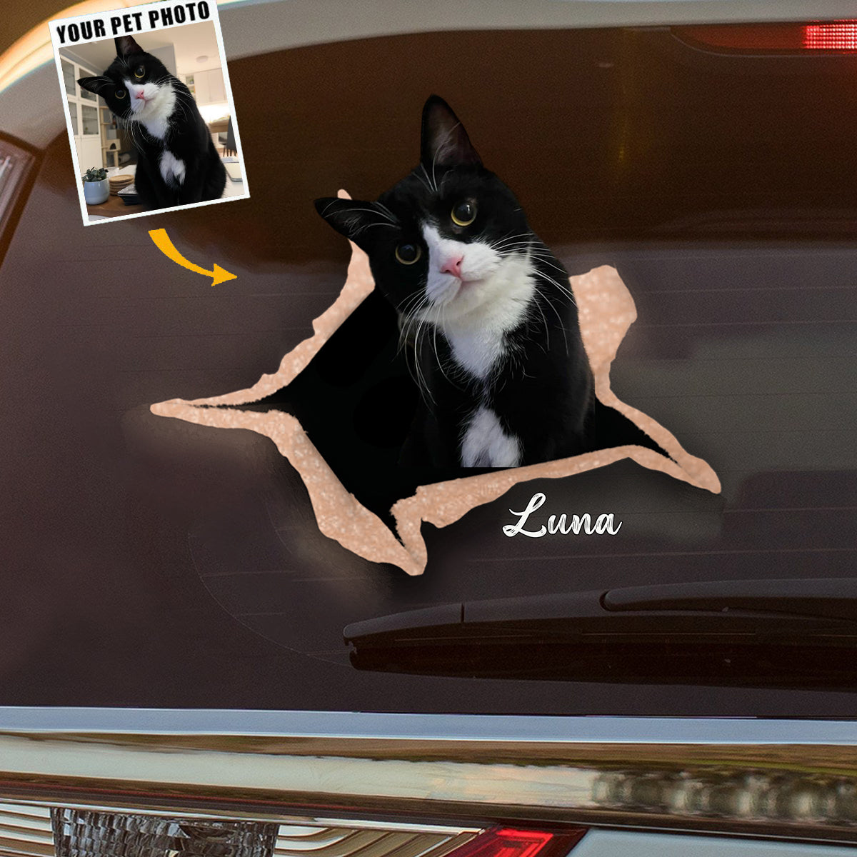 Personalized Pet lover Crack Car Sticker