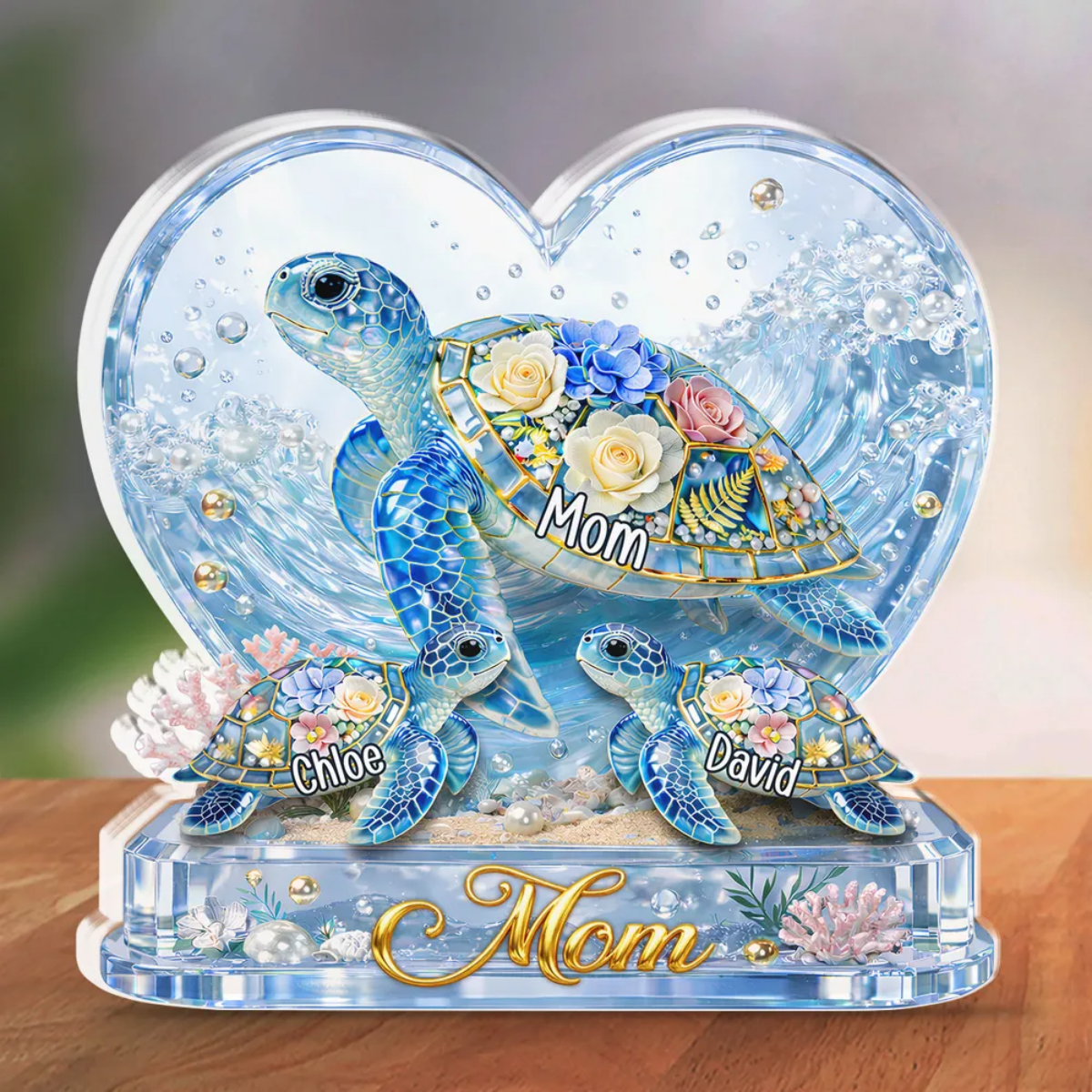 Grandma Mom Turtle - Personalized Acrylic Plaque