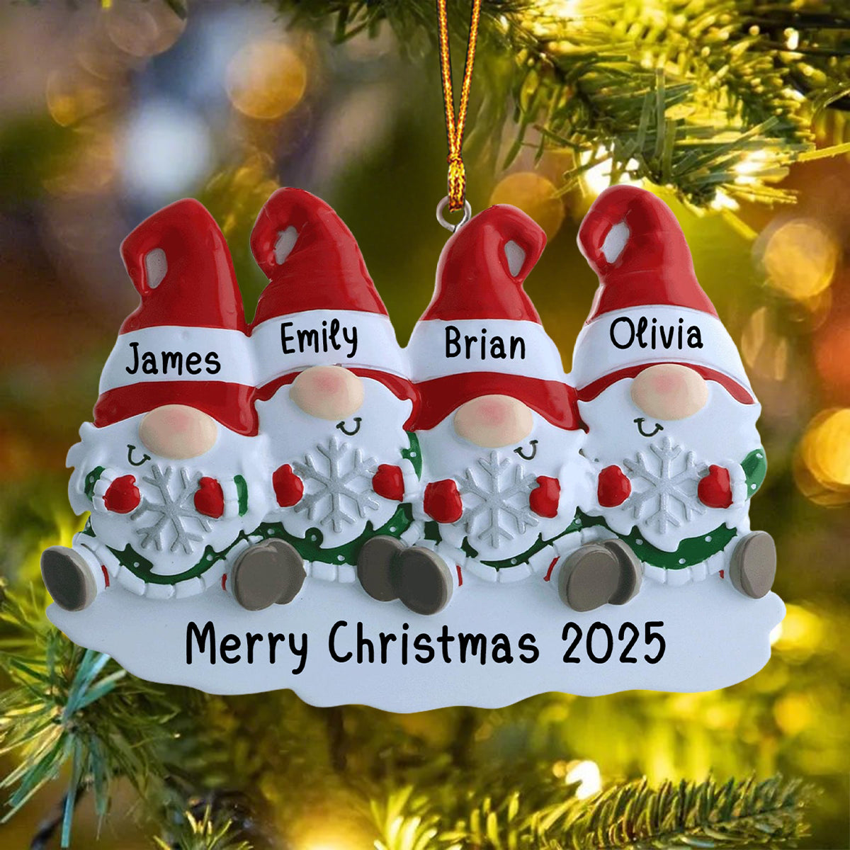 Personalized Christmas Gonk Family or Friends Ornament