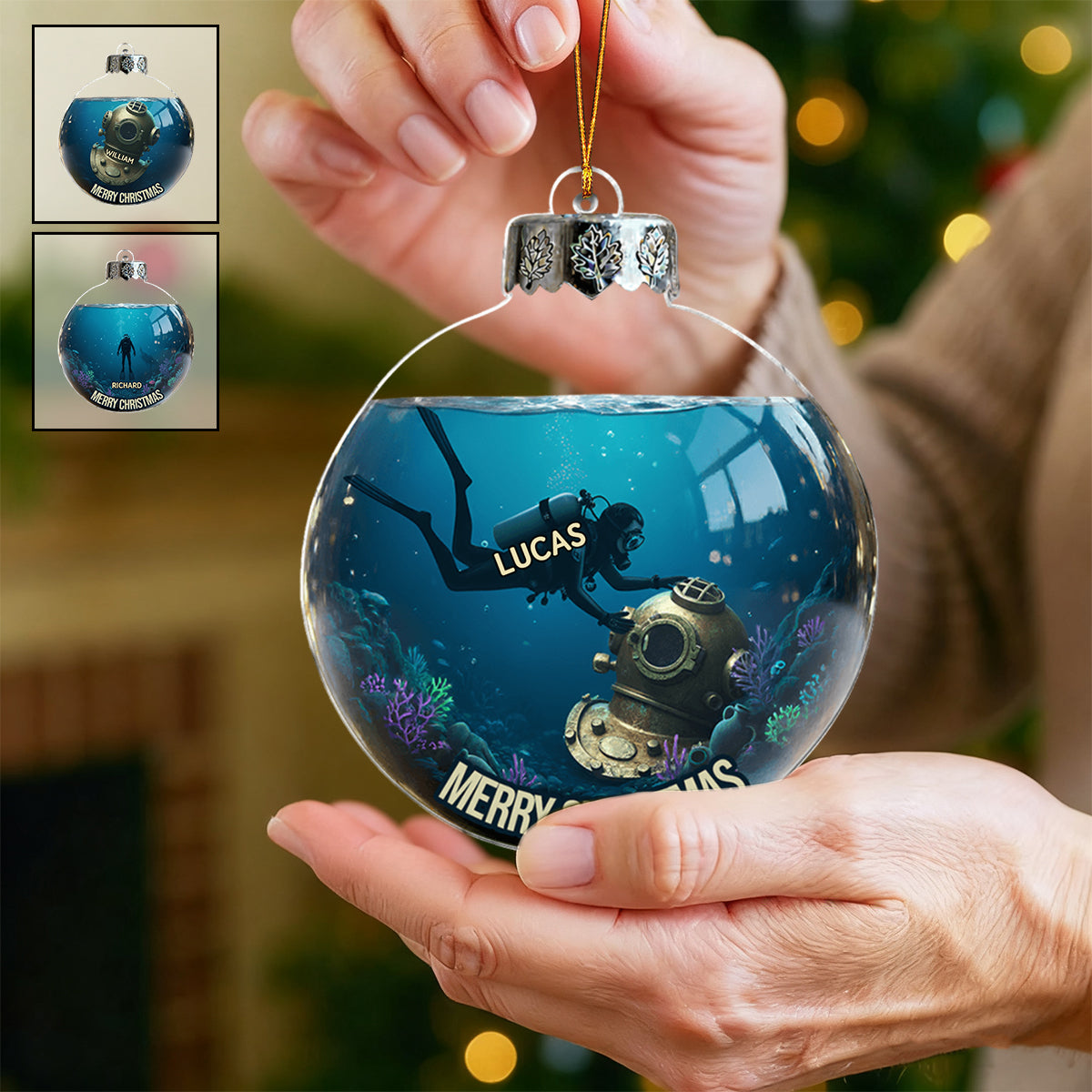 Diving Home For Christmas Personalized Scuba Diving Ornament