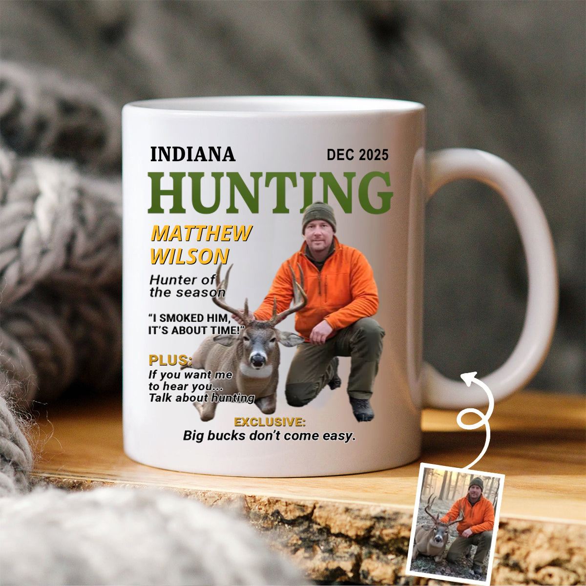 Wild At Heart Custom Photo Mug - Personalized Hunting Gifts For Hunters