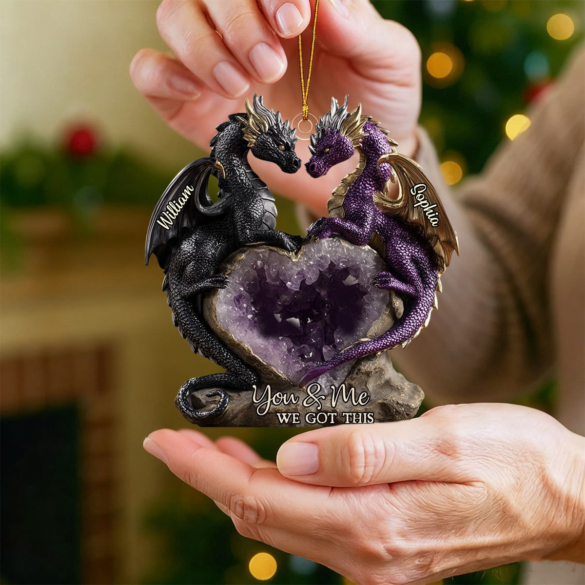 You & Me We Got This - Personalized Dragon Custom Shaped Acrylic Ornament
