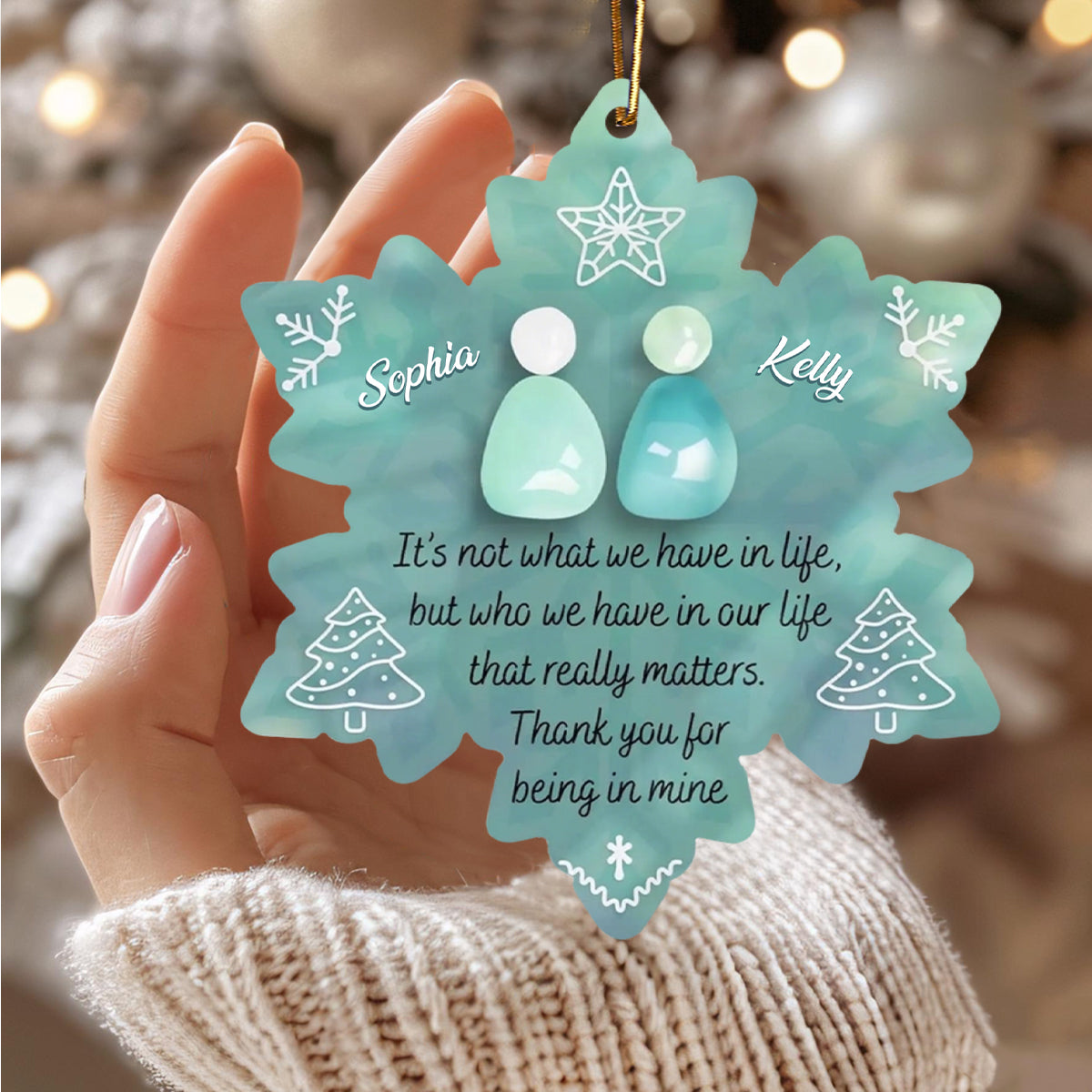 Snowflake Eternal Friendship, Personalized Acrylic Ornament, Gift For Besties, Friends