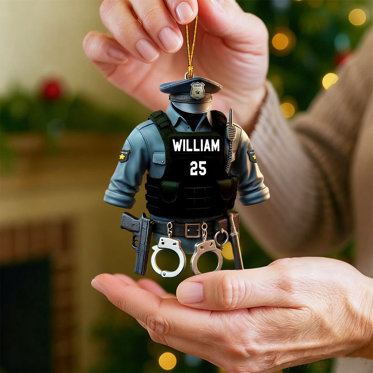 Police Uniform - Personalized Ornament Christmas Gift for Police