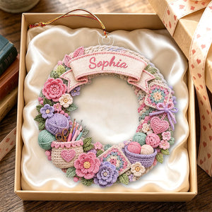 "Stitch Made With Love" – Personalized Acrylic Hanging Ornament | Gift For Crochet Lovers
