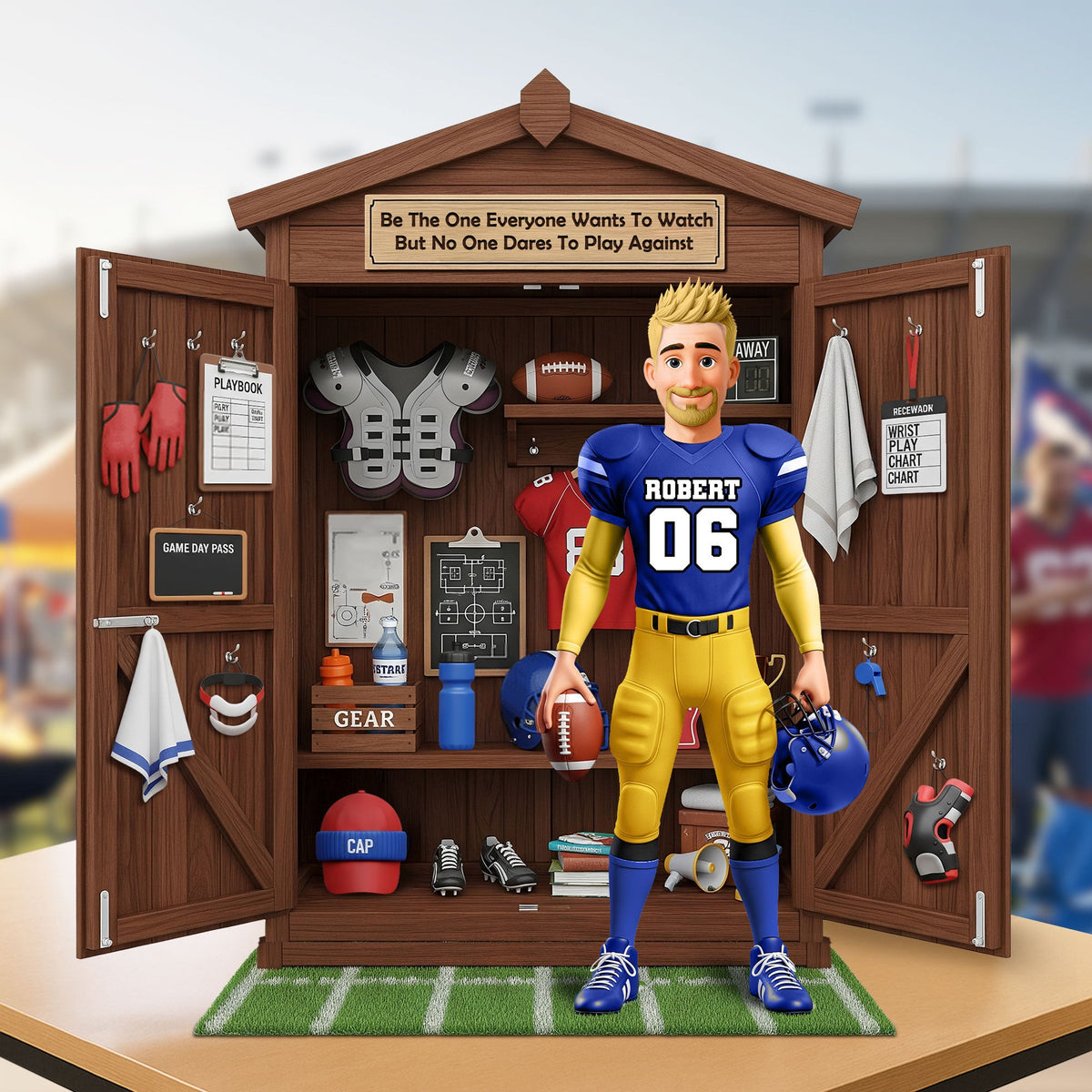 Personal Football Locker Plaque - Personalized Gifts For Your MVP