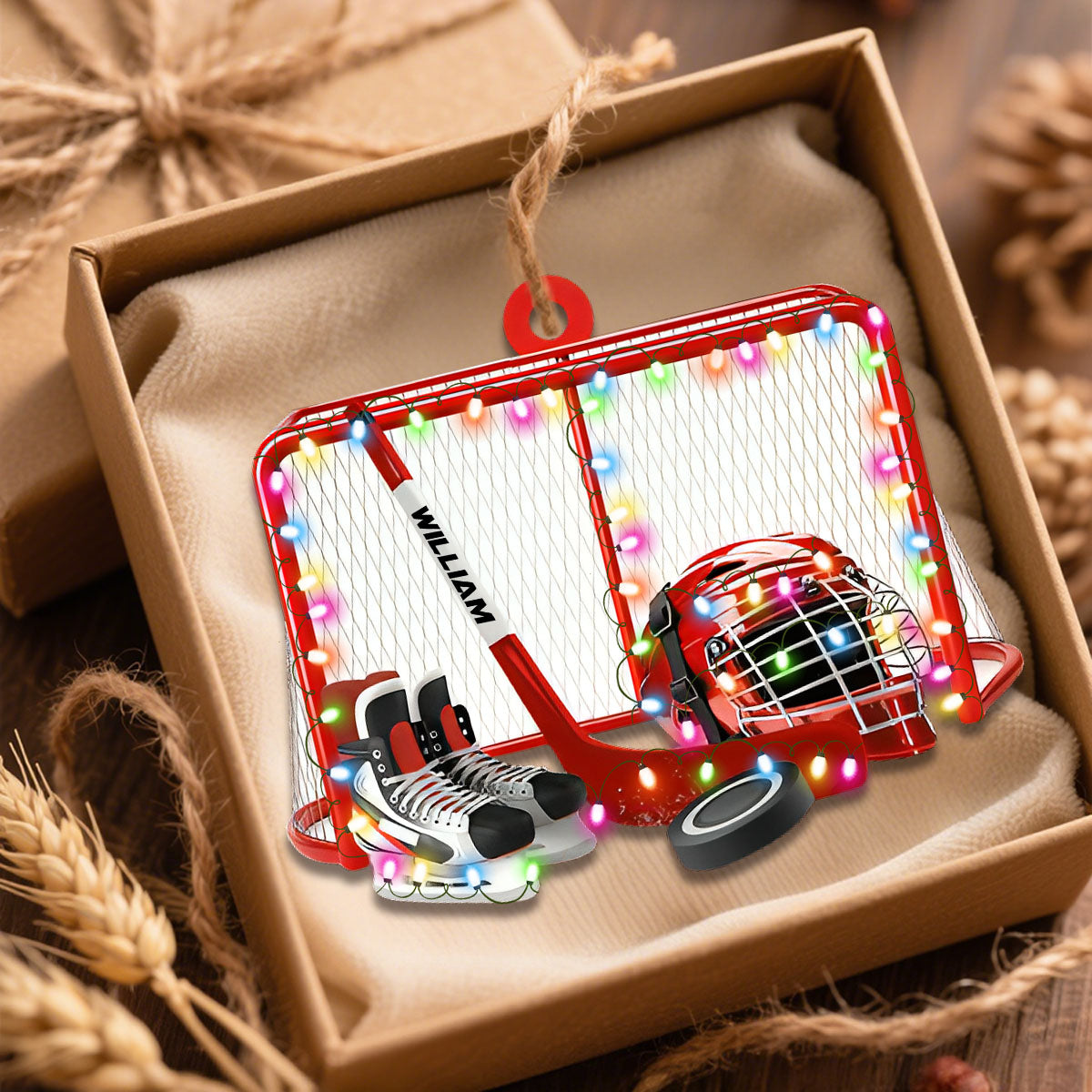 Personalized Ice Hockey Ornament, Gift For Hockey Players