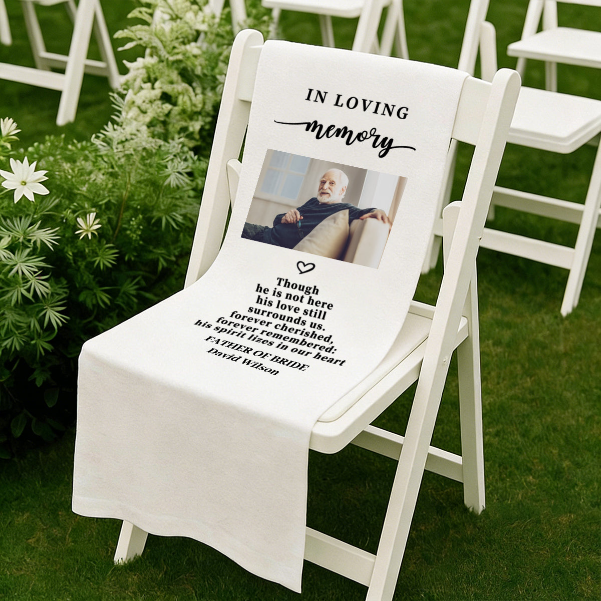 Reserved Wedding Memorial Chair Sign, Custom Memorial Wedding Sign,Wedding Chair Banner In Memory Of Loved Ones