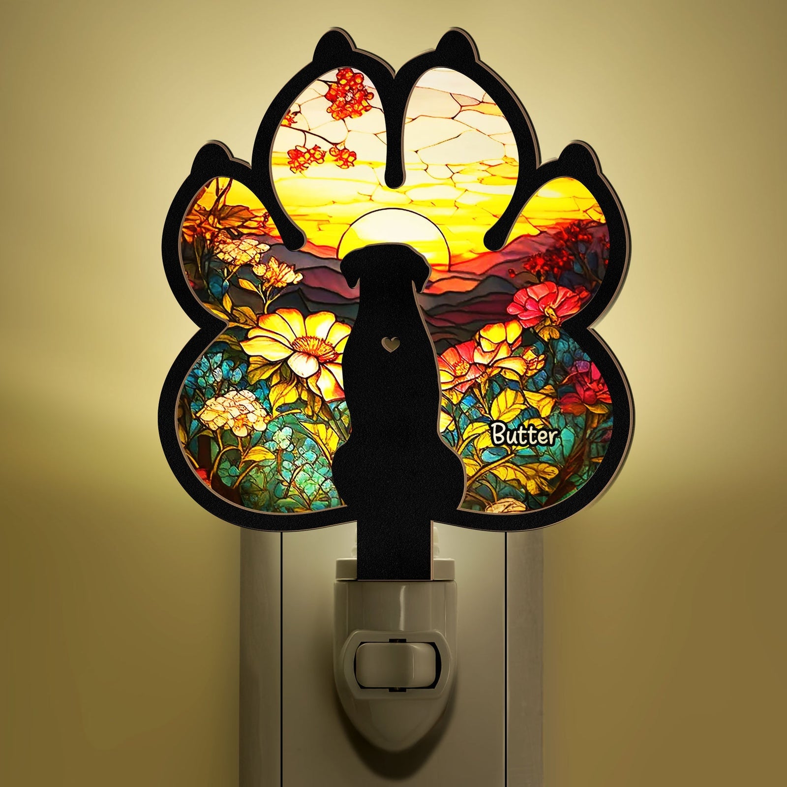 Dog Loss - Personalized Wood And Acrylic Night Light