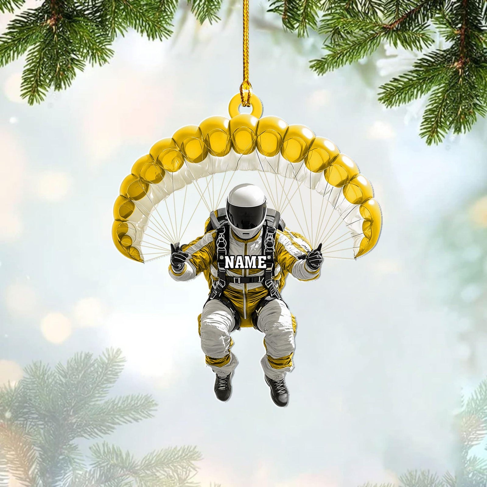 Personalized Skydiving Christmas Acrylic Ornament