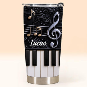 Personalized Life Is Better With Music Tumbler, Gift For Music and Piano lovers