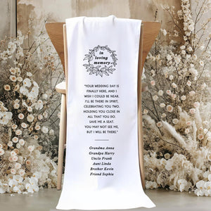Reserved Wedding Memorial Chair Sign, Personalized Wedding Chair Banner In Memory Of Loved Ones
