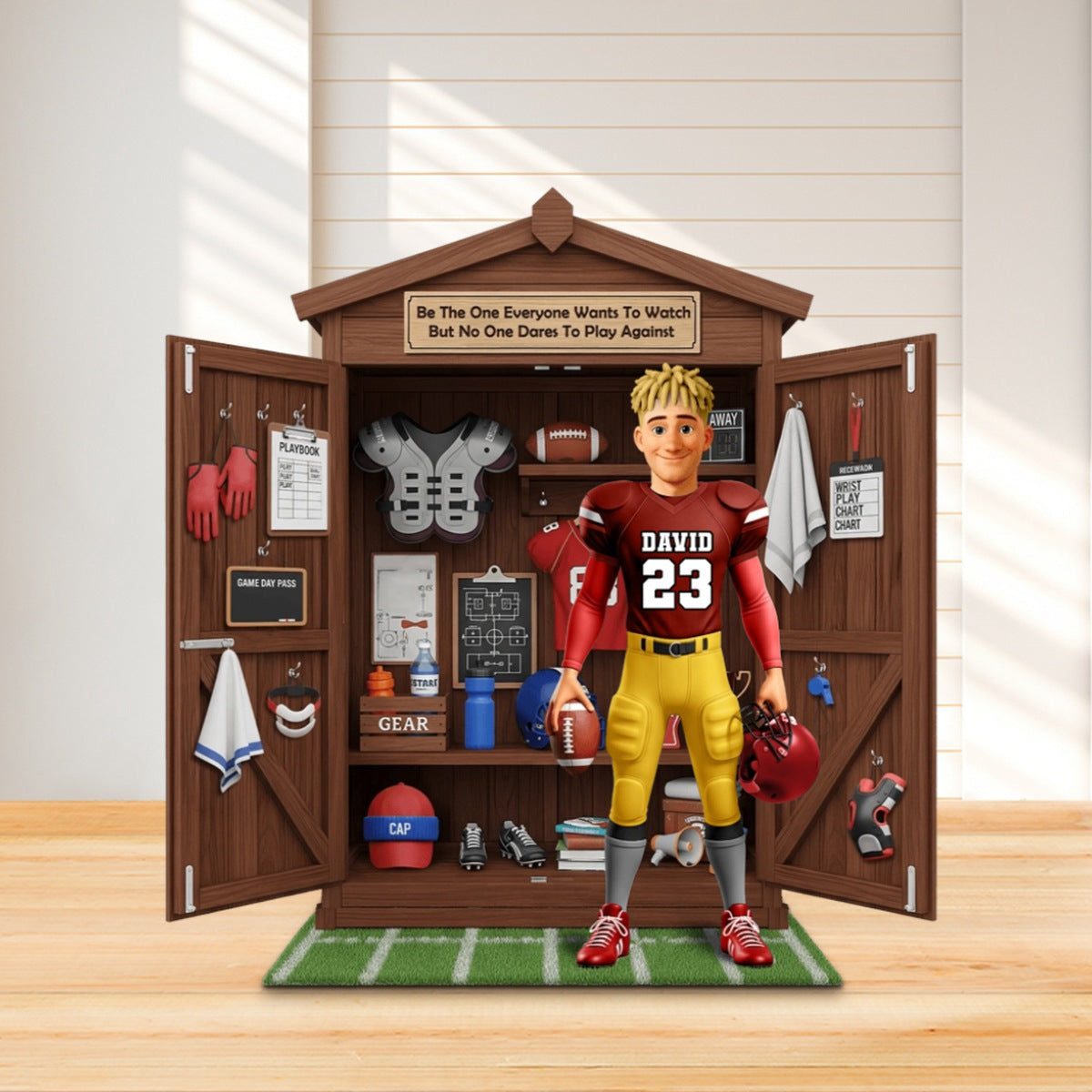 Personal Football Locker Plaque - Personalized Gifts For Your MVP