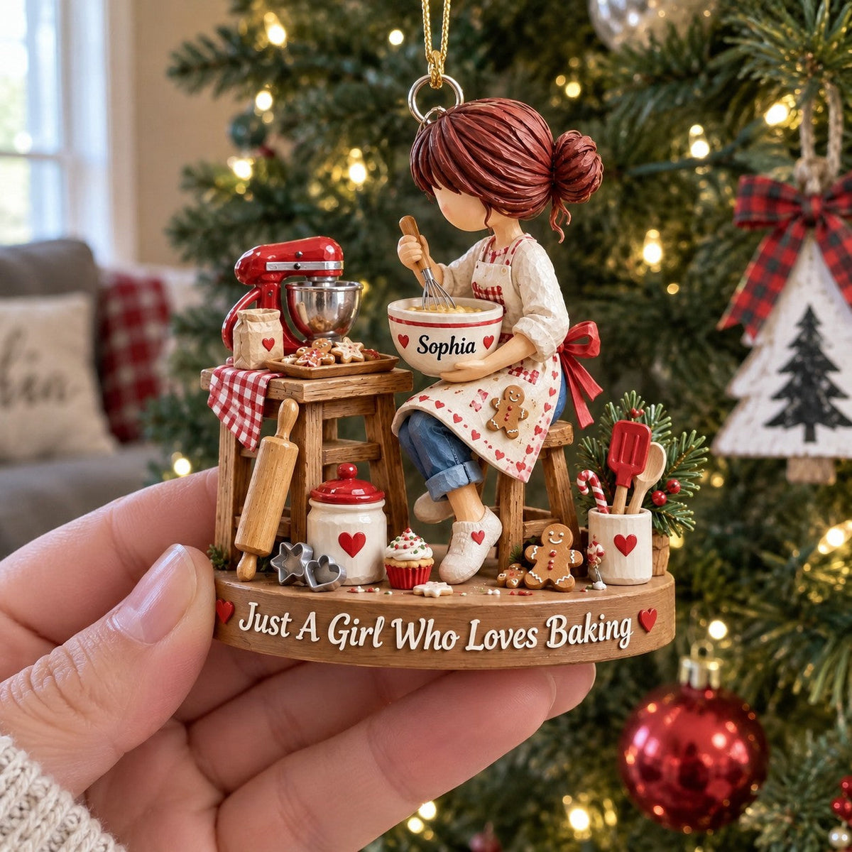 Just a Girl Who Loves Baking - Personalized Baking Lover Ornament, Christmas Kitchen Gift