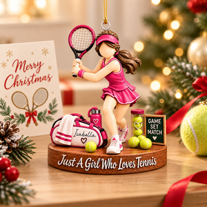 Just A Girl Who Loves Tennis – Personalized Acrylic Christmas Ornament | Custom Name Keepsake Gift For Tennis Players & Fans
