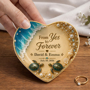 "From Yes To Forever" – Personalized Jewelry Dish | Gift For Couples