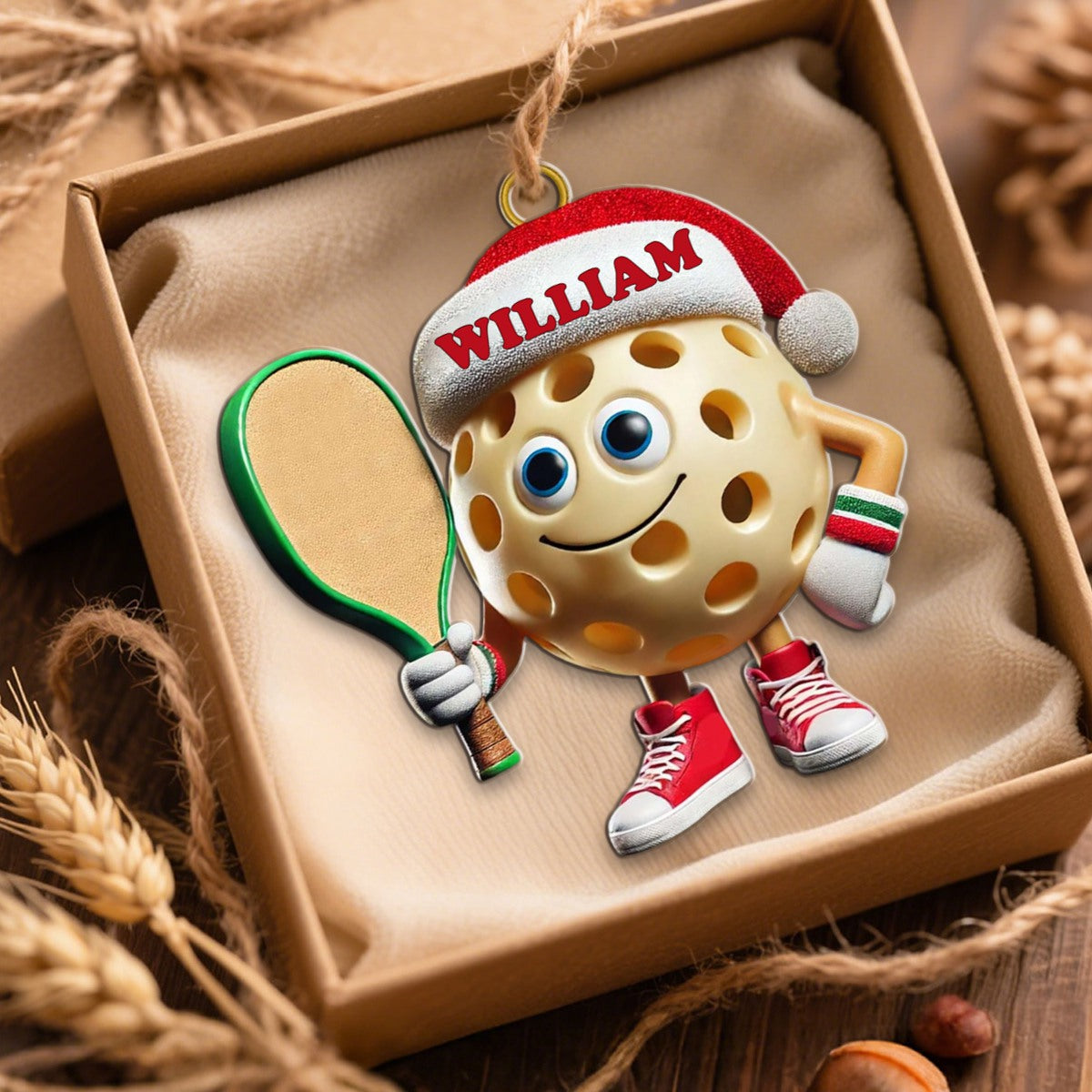 Custom Name Pickleball Ornament, Pickleball Lover Christmas Gift