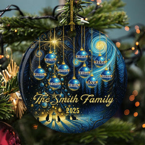 Fantasy Christmas Family Together 2025 - Personalized Ceramic Ornament