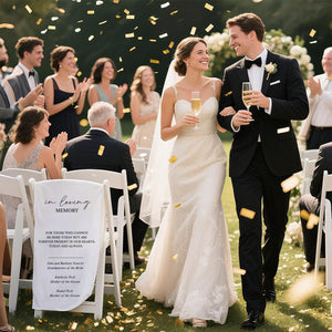 Loving Memory Wedding Sign, Personalized White Chair Banner, In Memory of Loved Ones