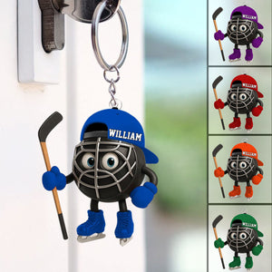 Personalized Hockey Acrylic Keychain Gift For Hockey Lovers