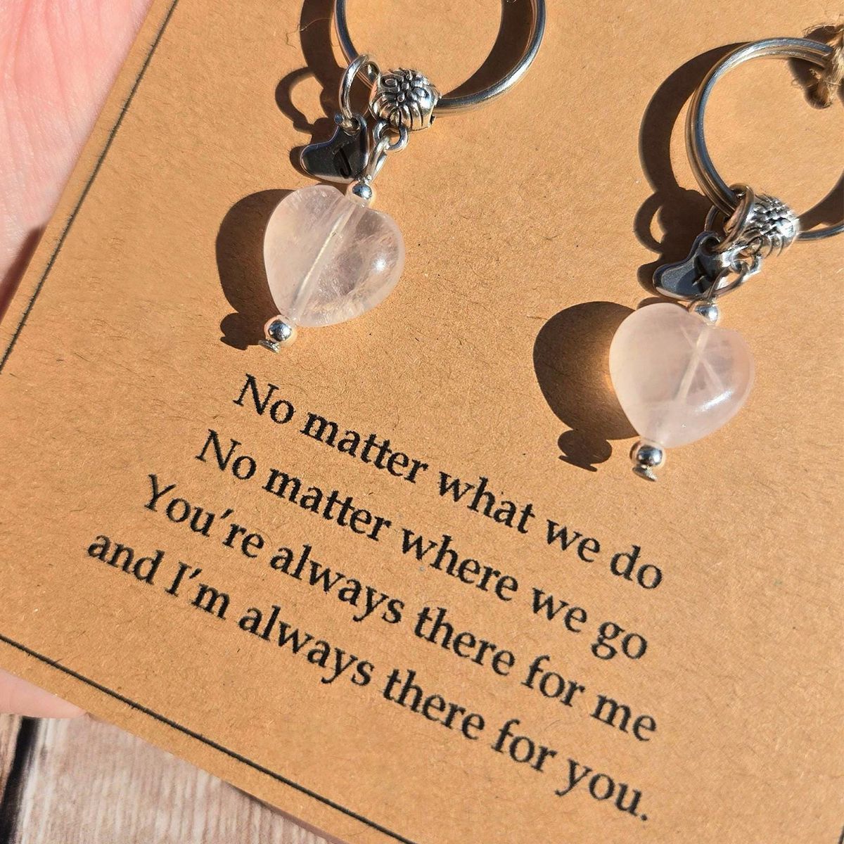 Rose Quartz For Unconditional Love Personalized Crystal Keyring Gift Set