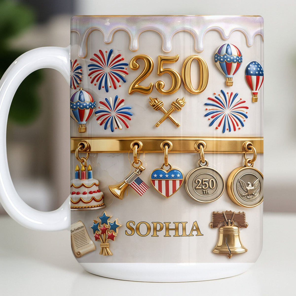 Gift For Patriots & USA Lovers – Personalized "Celebrating Freedom" Mug