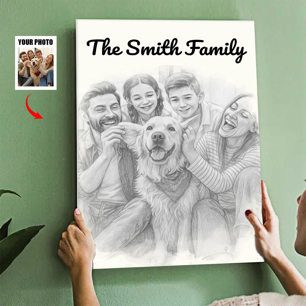 Celebrate Family Love With A Custom Photo Portrait - Personalized Canvas Poster