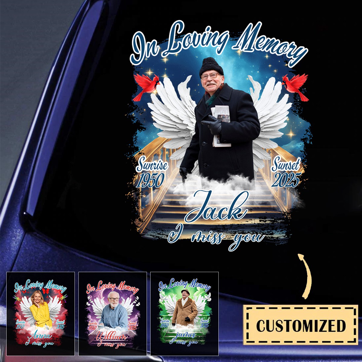 Custom Photo In Loving Memory - Memorial Personalized Decal