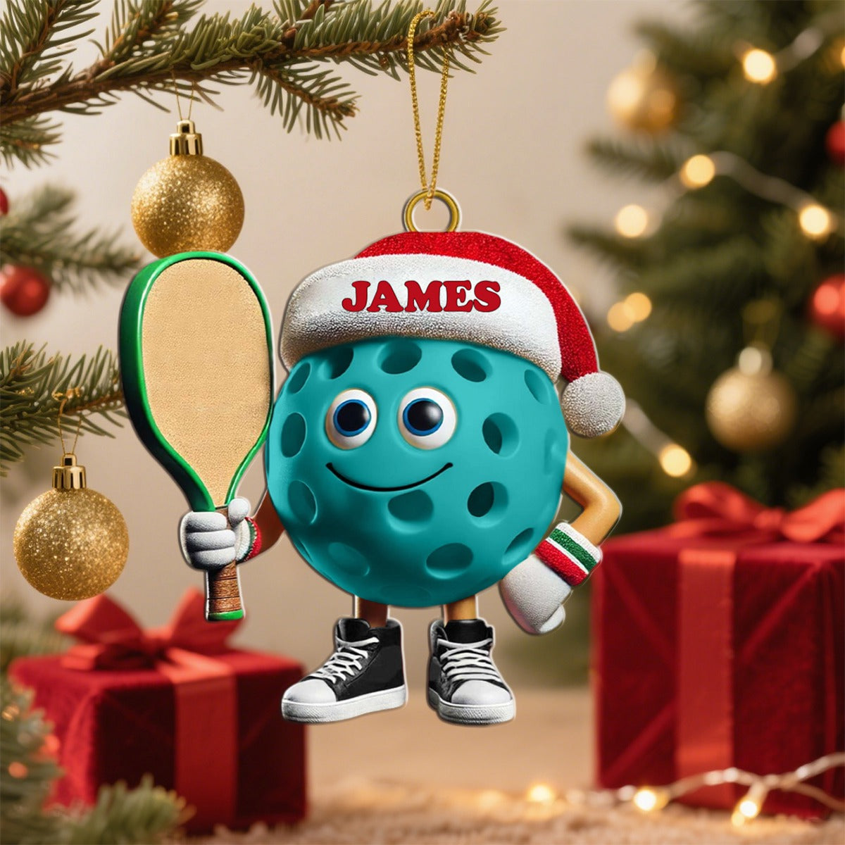 Custom Name Pickleball Ornament, Pickleball Lover Christmas Gift