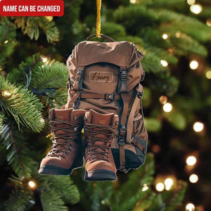 Personalized Hiking Acrylic Ornament Christmas Gift For Hiking Lovers, Camping Lovers