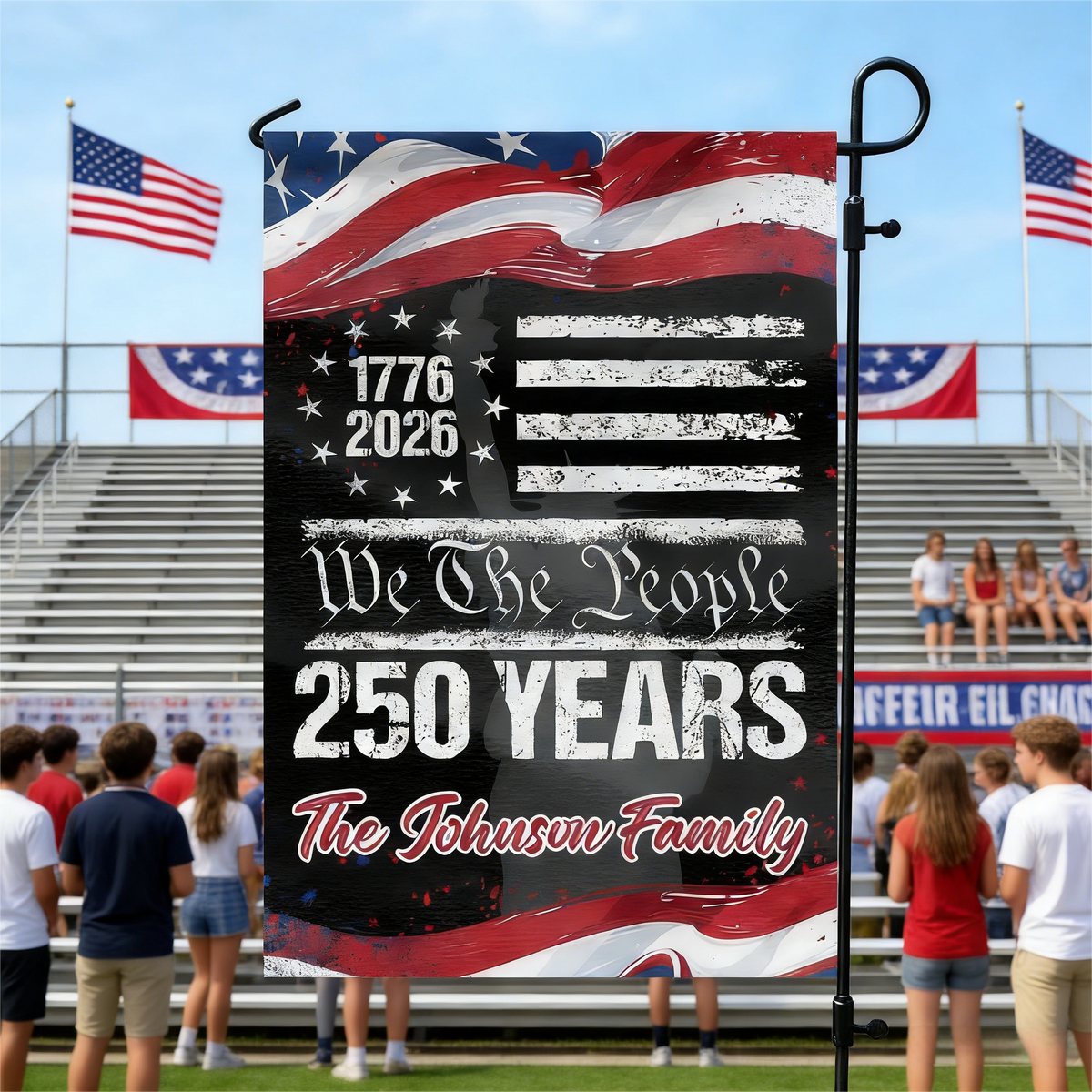 250 Years America 250th Birthday 1776-2026 Eagle Personalized Garden Flag Gift for Family