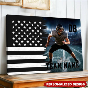 Personalize Custom Poster Canvas American Football Game Day Gift For Sport Family