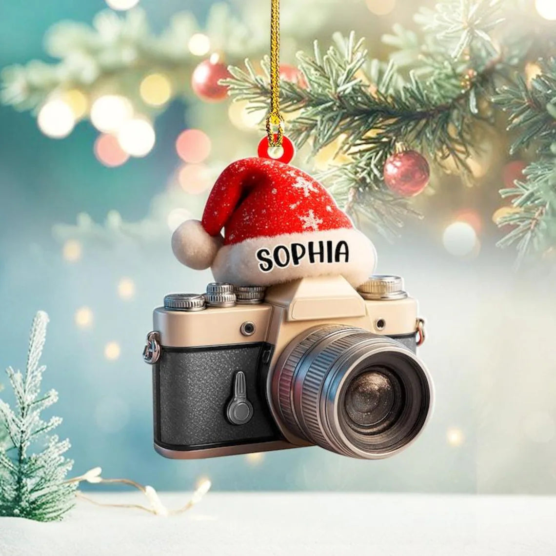 Personalized Camera Christmas Ornament Photographer Gift