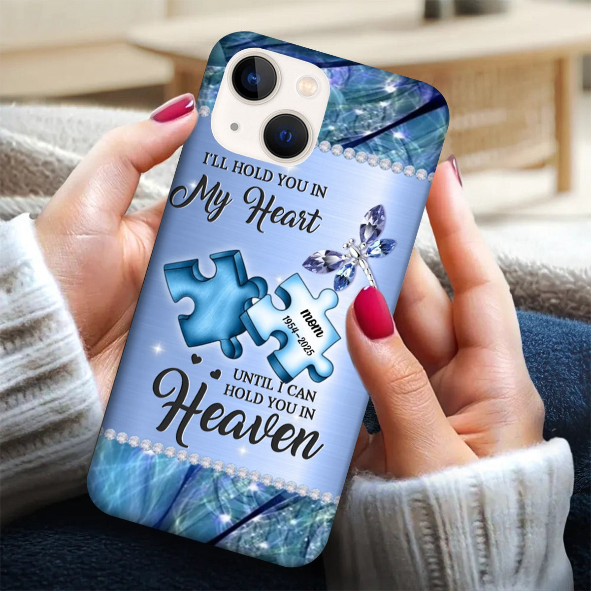 Personalized Memorial Phone Case- A Piece Of My Heart Lives In Heaven - Memorial Gift Idea for Father's Day