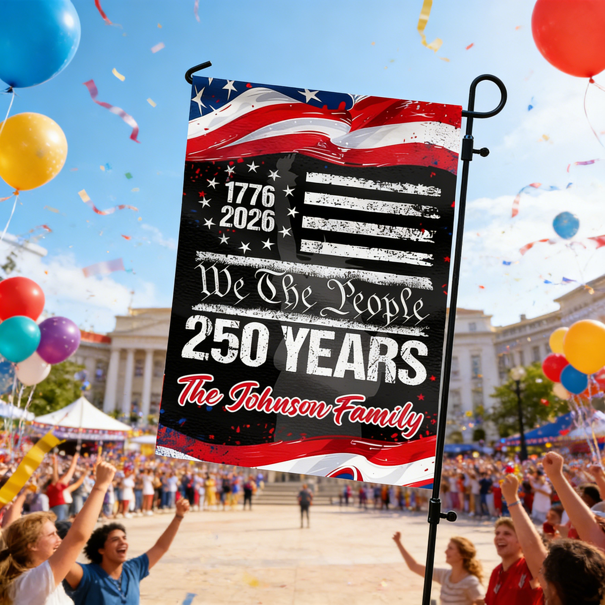 250 Years America 250th Birthday 1776-2026 Eagle Personalized Garden Flag Gift for Family