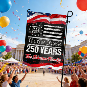 250 Years America 250th Birthday 1776-2026 Eagle Personalized Garden Flag Gift for Family