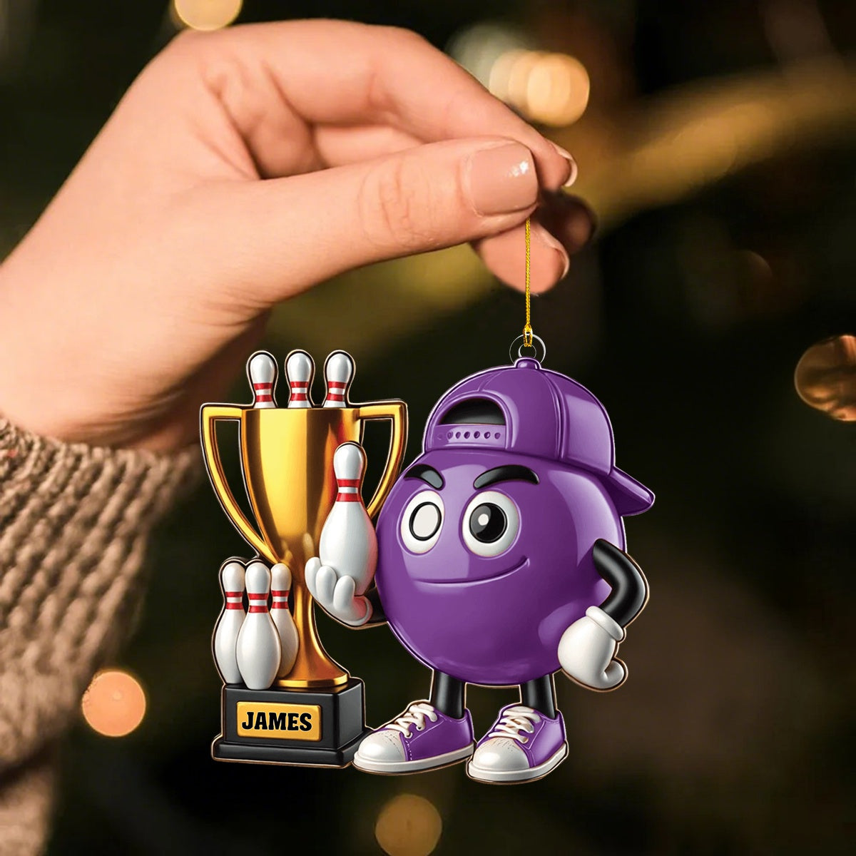 Bowling Champion Custom Color And Name - Personalized Christmas Ornament